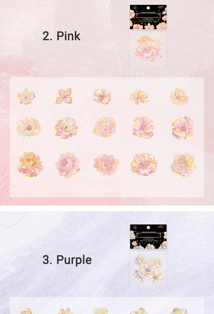 5Flower PET Holographic Hot Stamping Stickers10