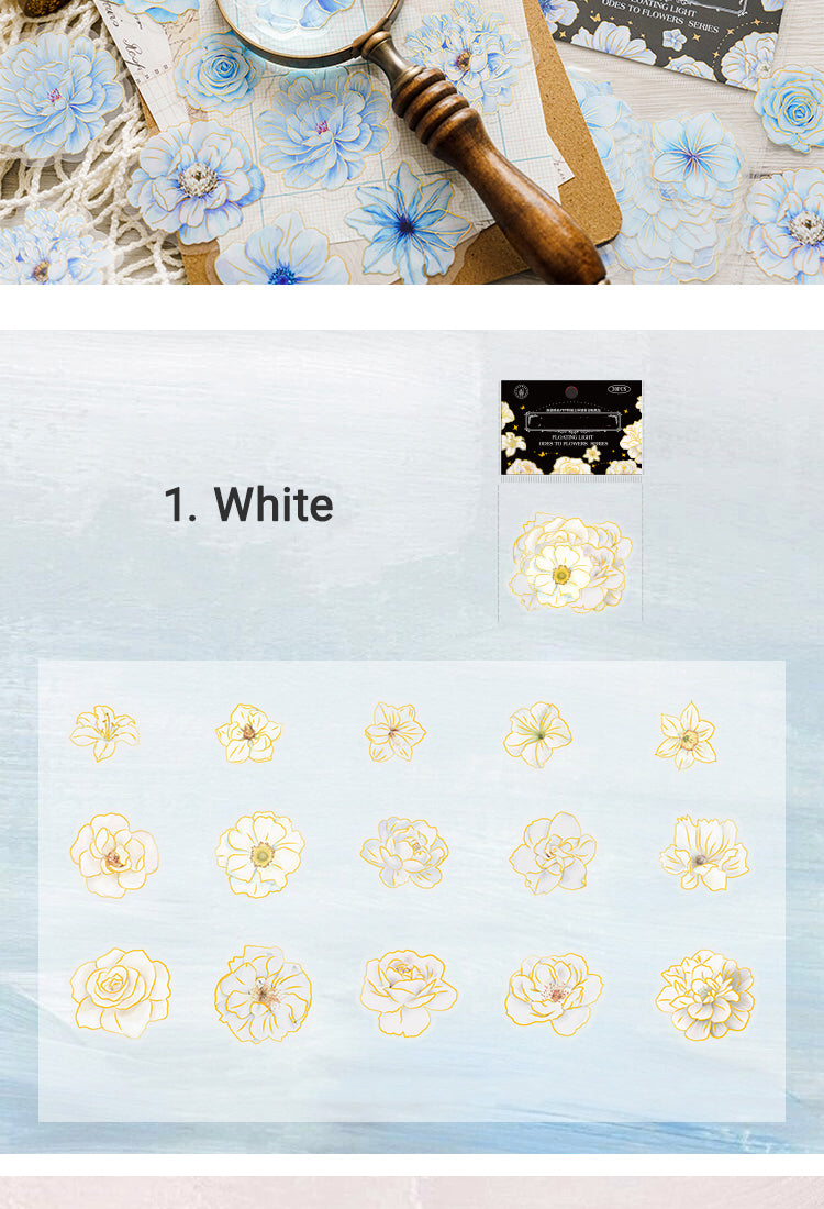 5Flower PET Holographic Hot Stamping Stickers9