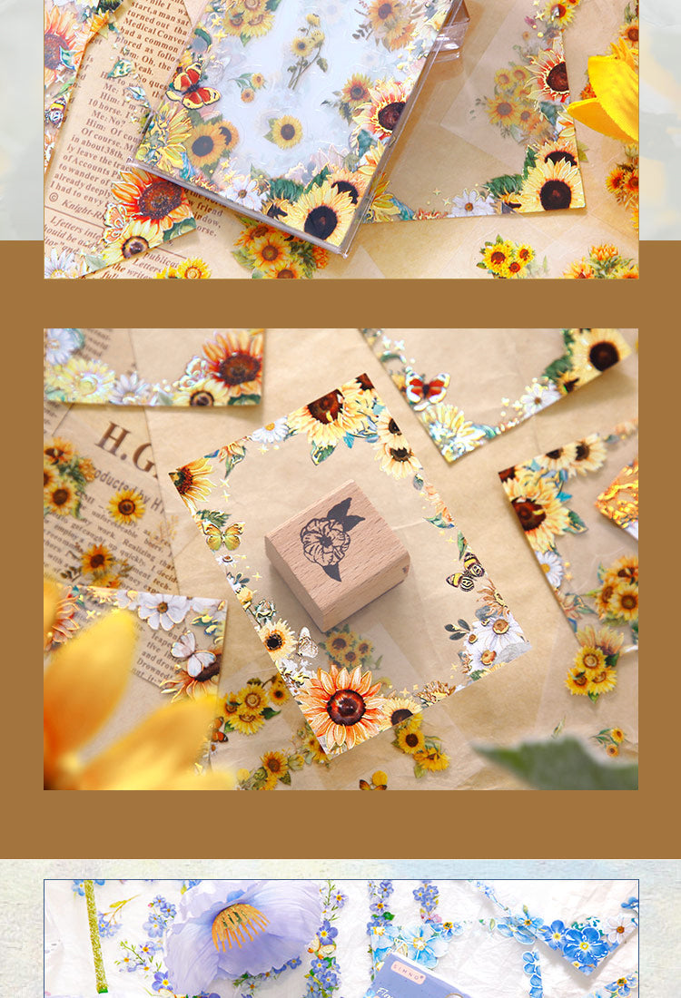 5Flower Time DIY Journal Border Decorative Stickers-Rose, Sunflowers, Hydrangea4