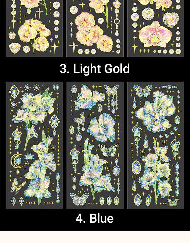 5Flower and Plant Holographic PET Decorative Sticker10