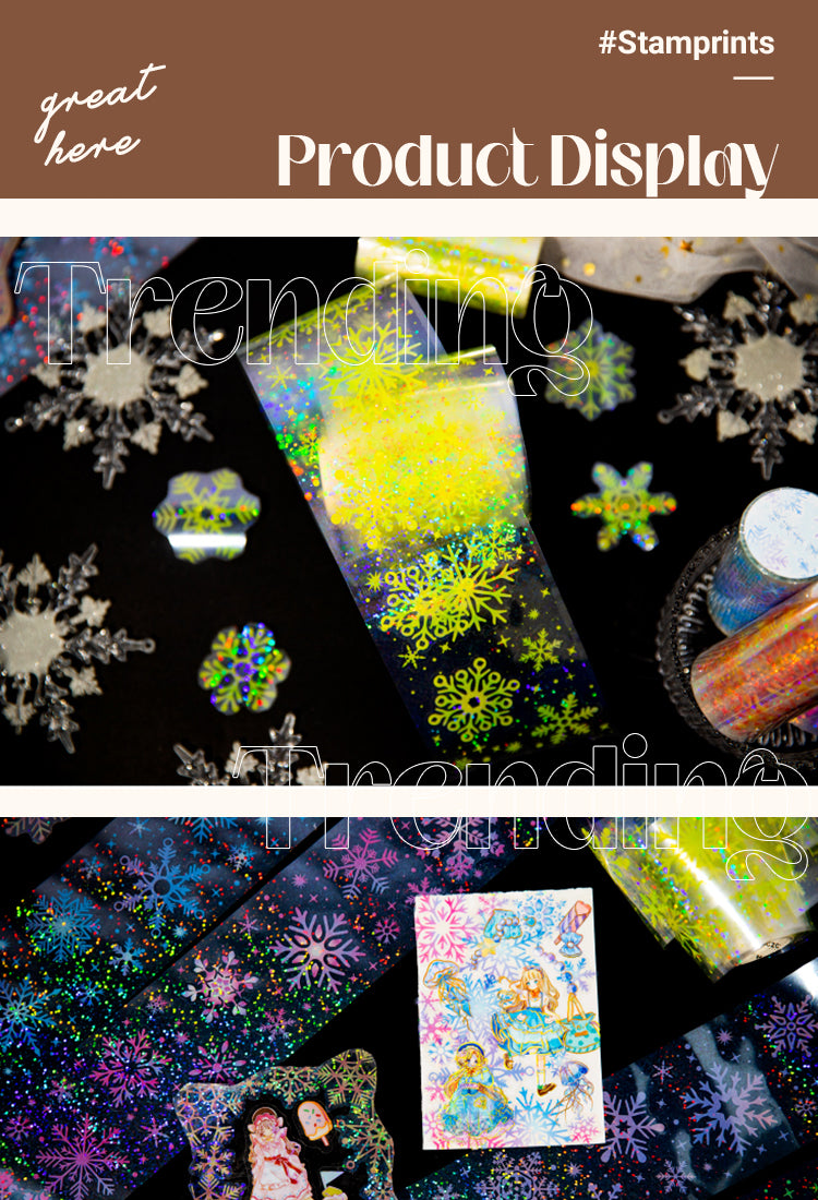5Fluffy Wind Series Holographic Snowflake Tape1