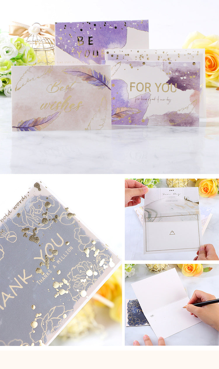 5Foil-Stamped Blessing Sulfuric Acid Paper Greeting Card Set4