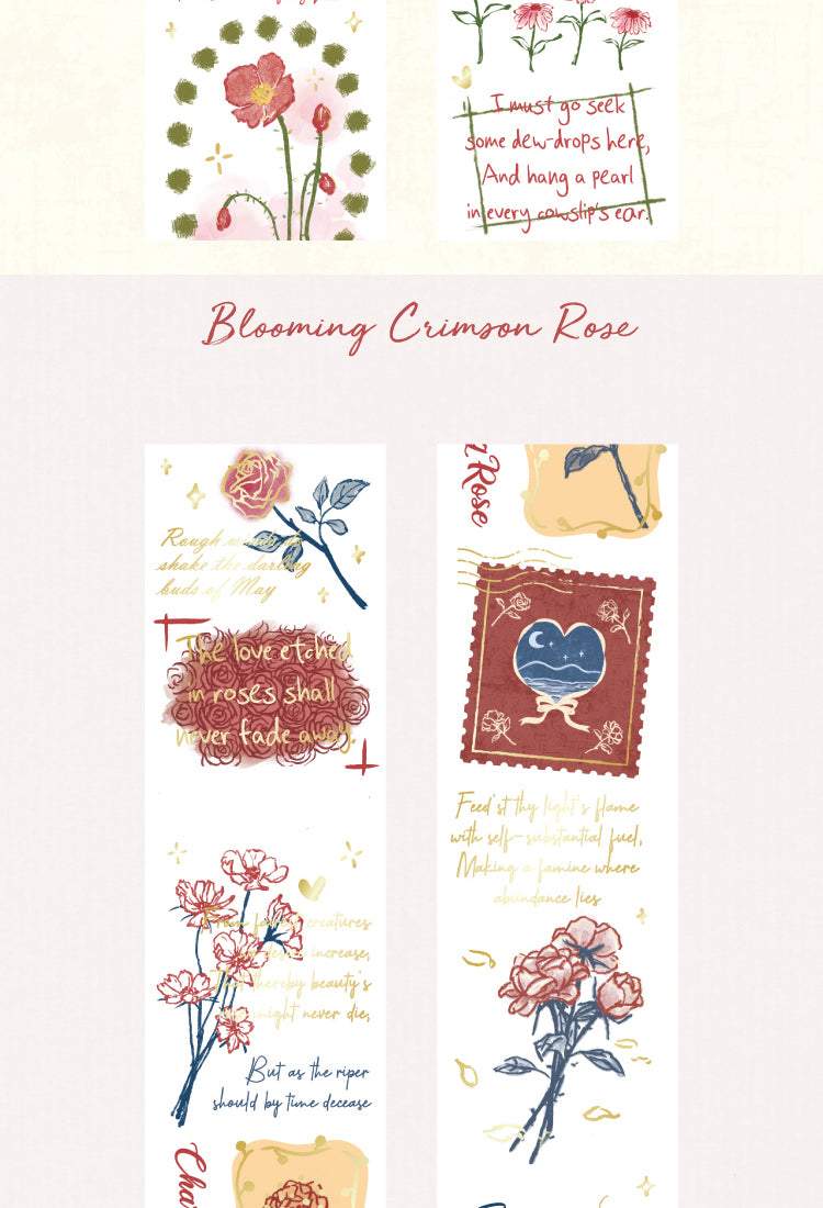 5Foil Stamping Botanical Washi Tape for Rose Lily and Hydrangea6