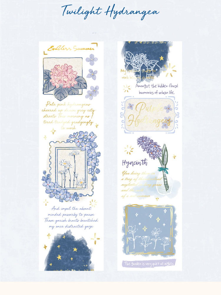 5Foil Stamping Botanical Washi Tape for Rose Lily and Hydrangea8
