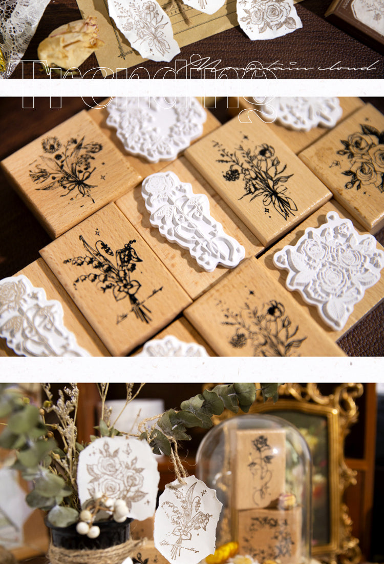 5Forest Floral Series Wooden Rubber Stamp2