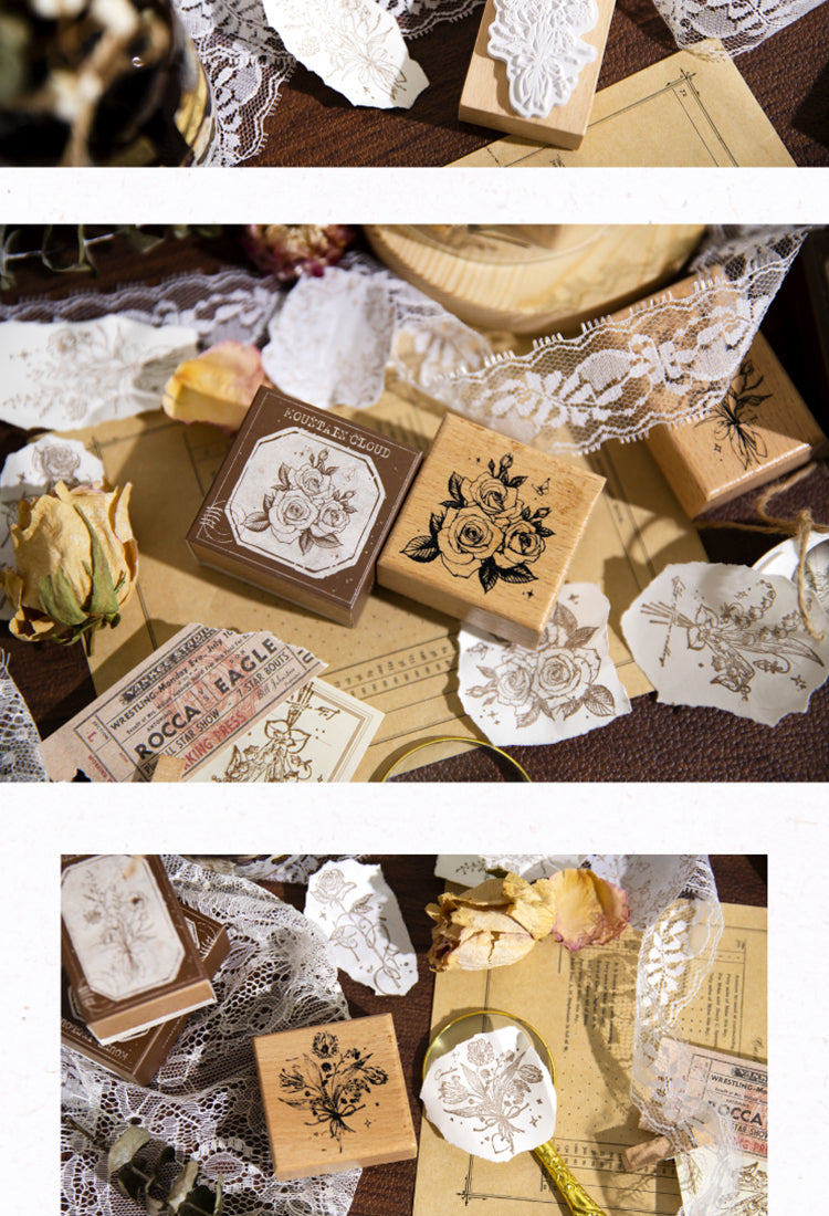5Forest Floral Series Wooden Rubber Stamp4