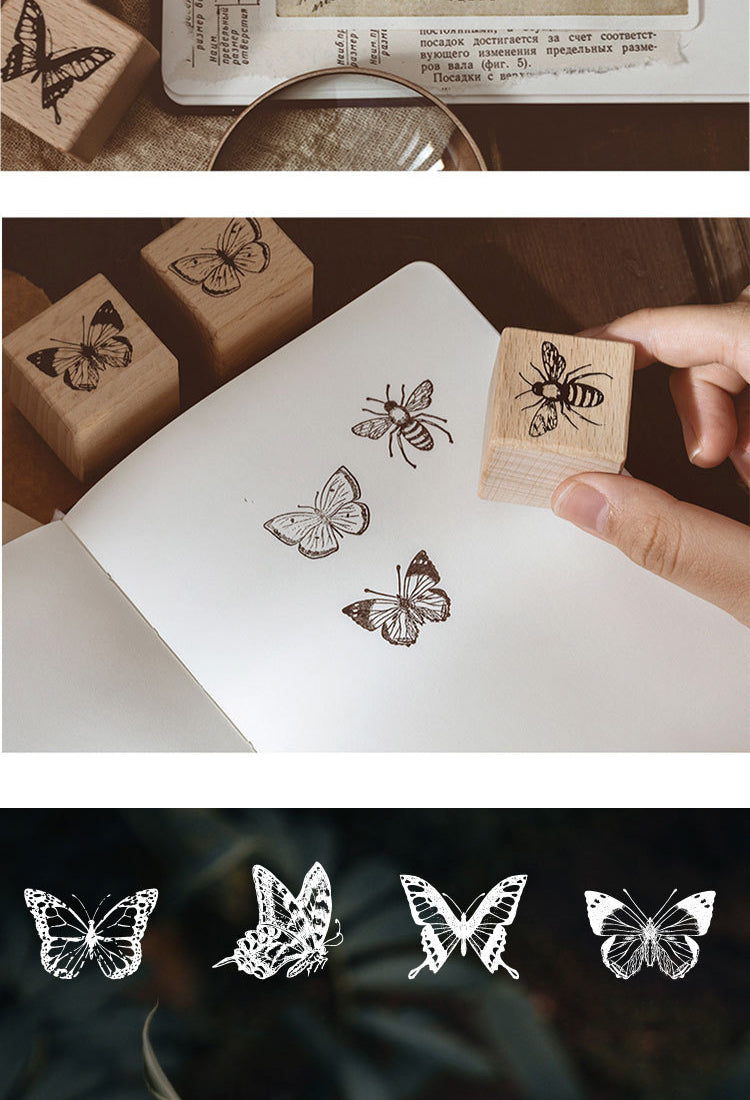 5Forest Specimen Theme Wood Rubber Stamp11