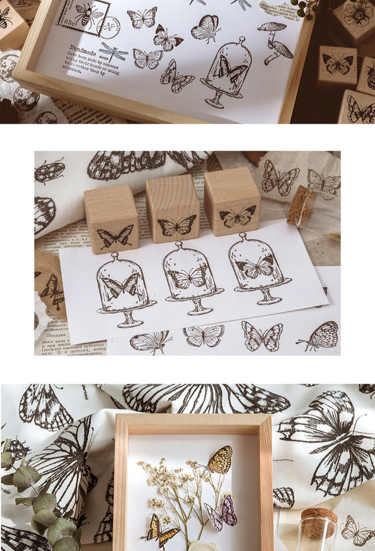 5Forest Specimen Theme Wood Rubber Stamp6