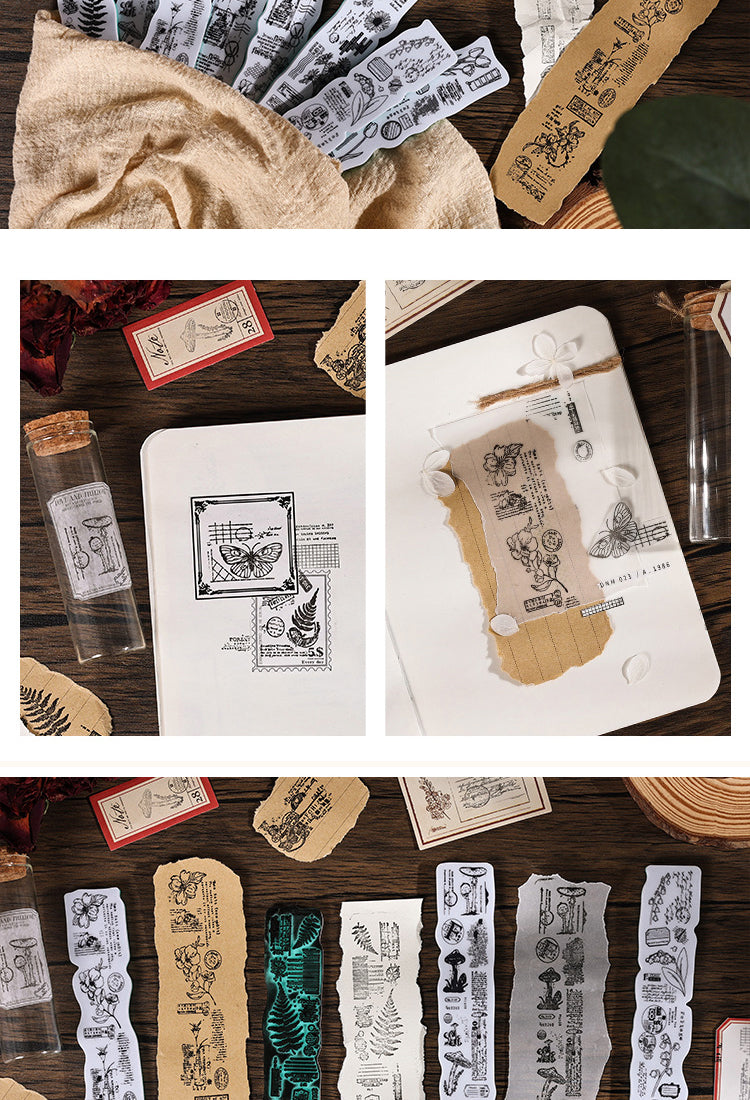 5Forest Travel Notes Series Vintage Plant Foam Rubber Stamp2