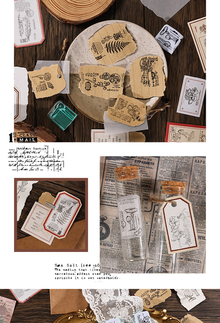 5Forest Travel Notes Series Vintage Plant Foam Rubber Stamp4