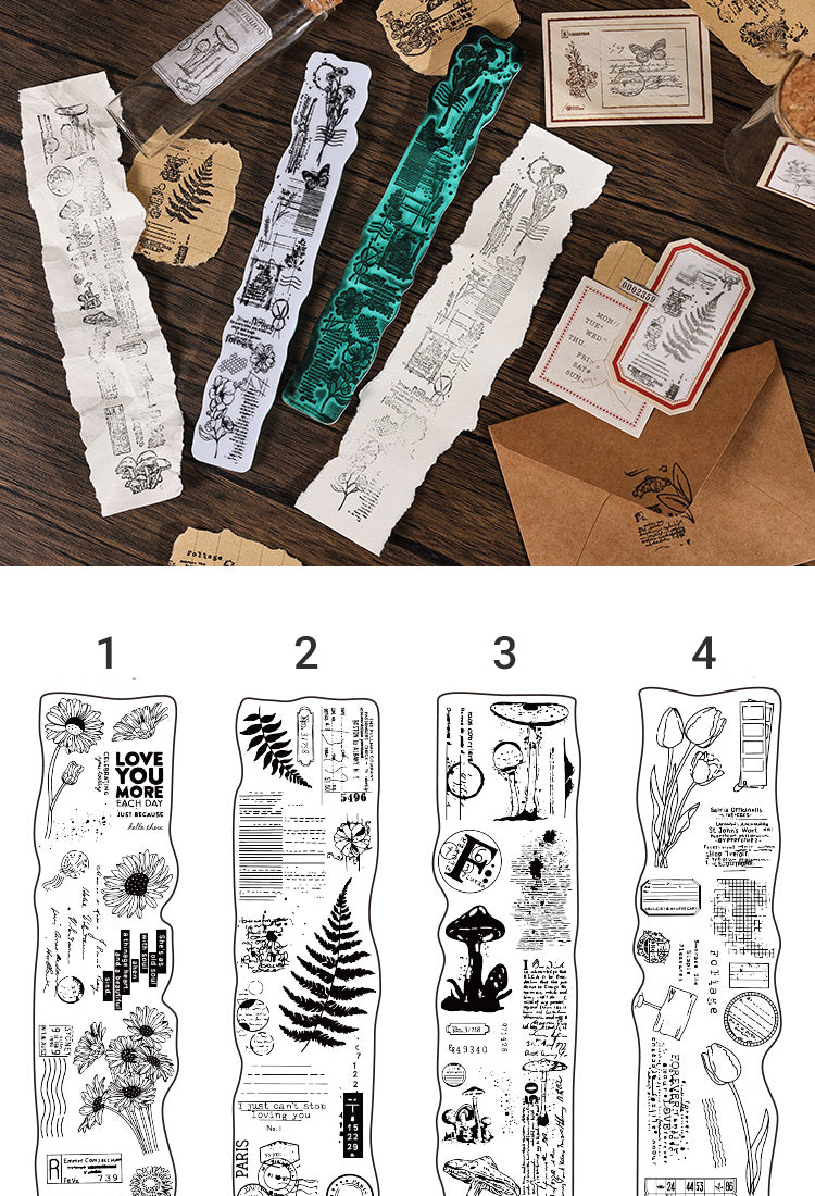 5Forest Travel Notes Series Vintage Plant Foam Rubber Stamp6