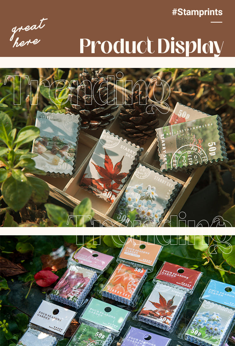 5Four Seasons Garden Series Stamp Sticker Book1