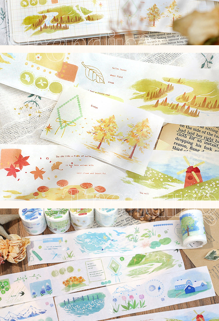 5Four Seasons Landscape Washi Tape - Fields, Beaches, Snow, Autumn2