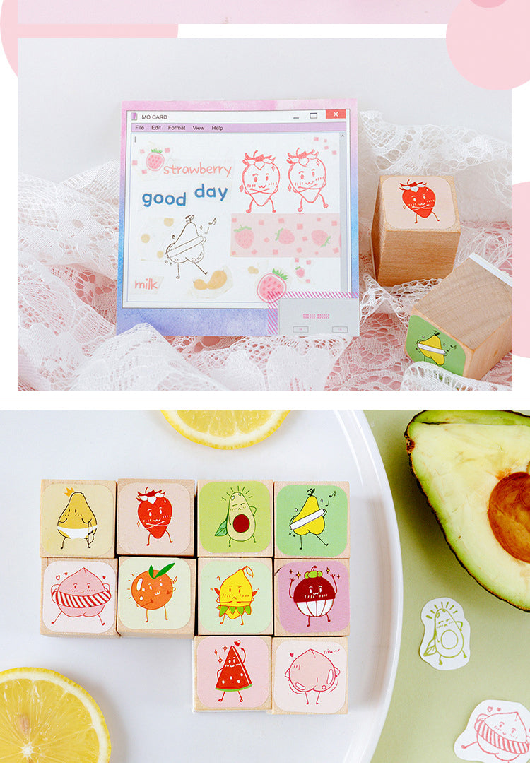 5Fruit-themed Cute Cartoon Rubber Stamp2