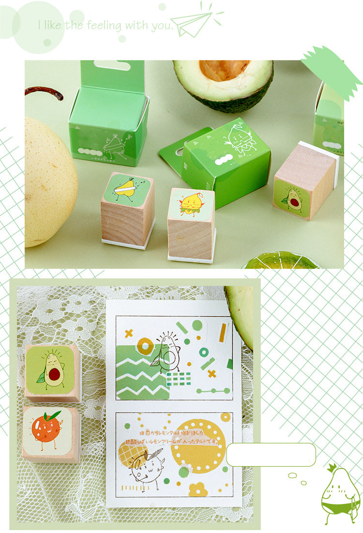 5Fruit-themed Cute Cartoon Rubber Stamp3