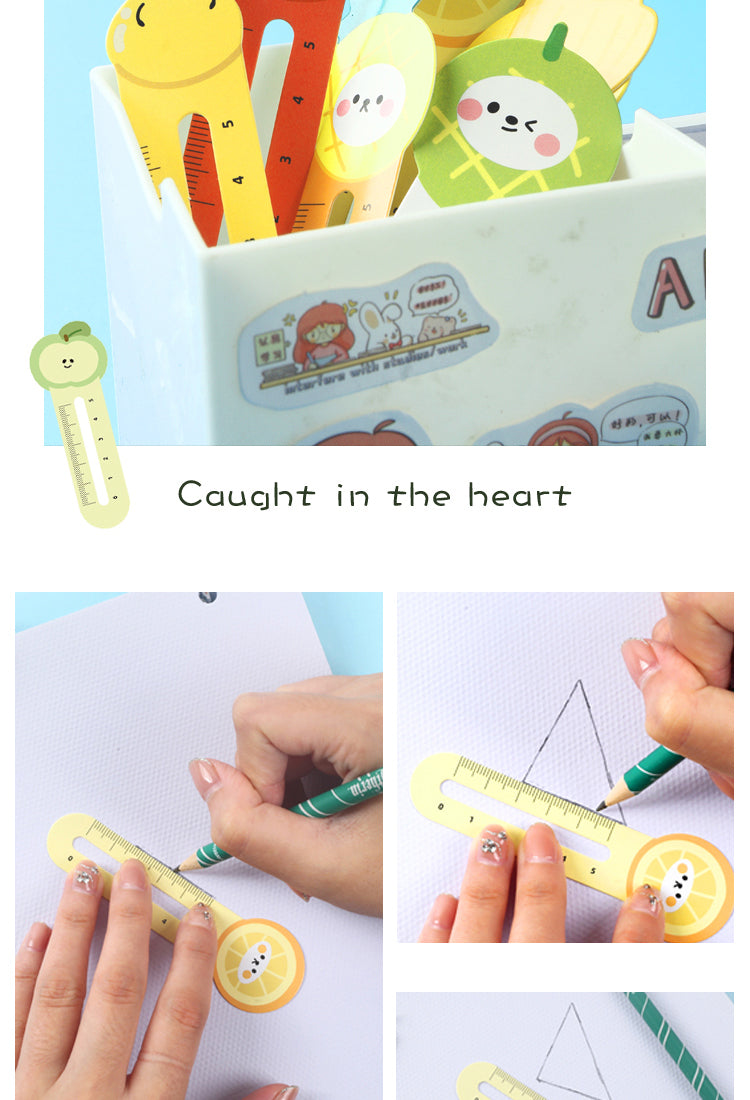 5Fruit House Series Cartoon Fruit Ruler Bookmarks2