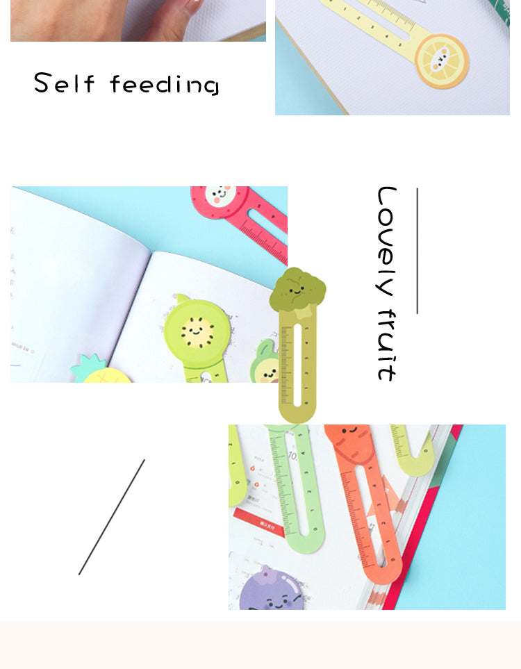 5Fruit House Series Cartoon Fruit Ruler Bookmarks3