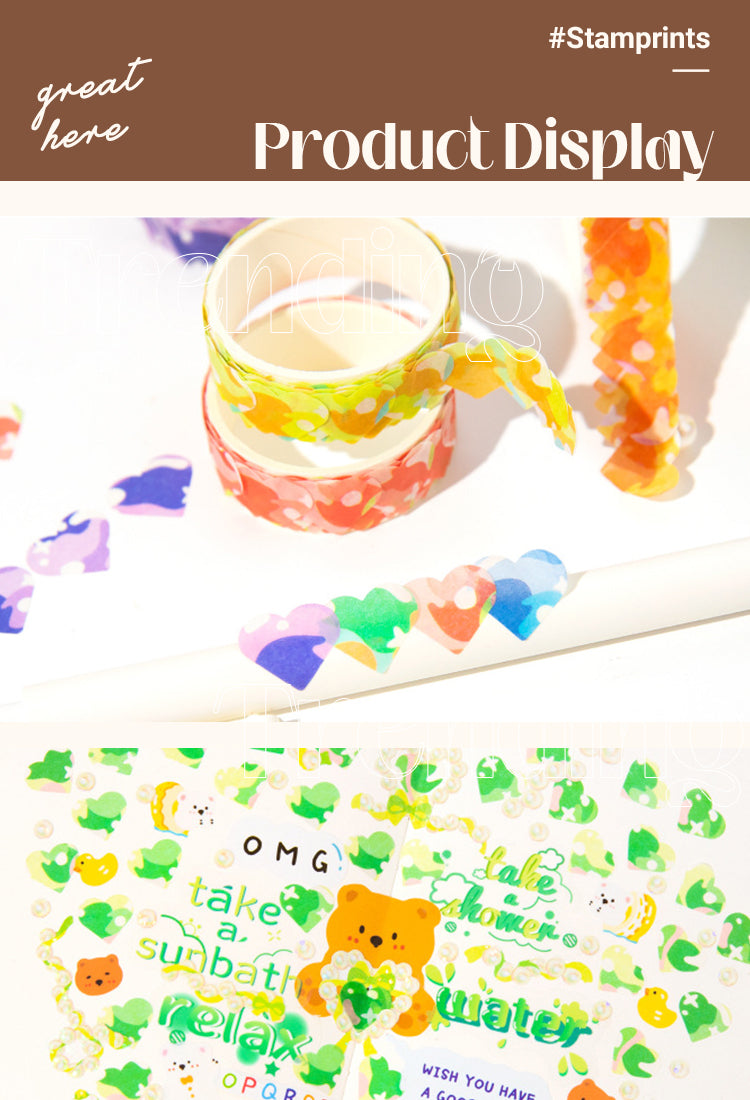 5Fruit Sweets Series Heartshape Rolled Washi Stickers1