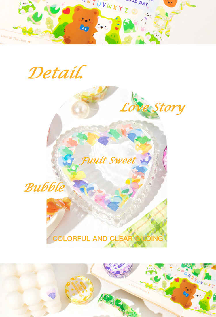 5Fruit Sweets Series Heartshape Rolled Washi Stickers2