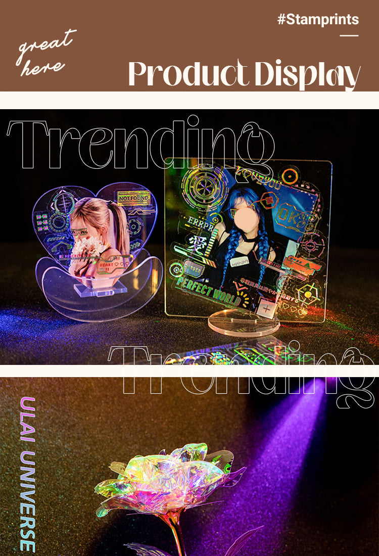 5Future Universe Holographic Punk PET Stickers1