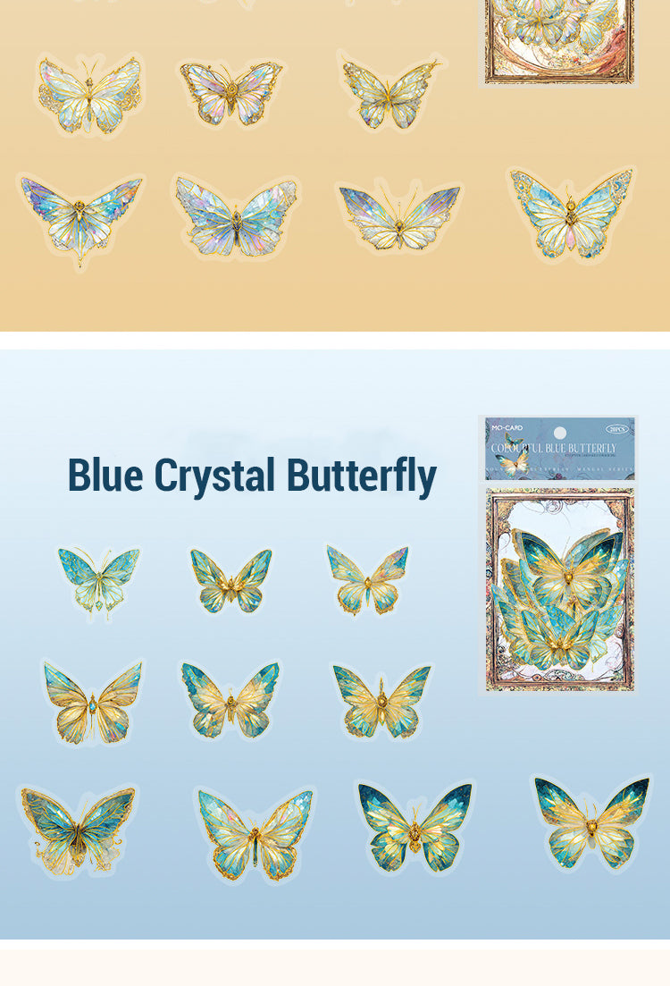 5Gem-Like Glittering Butterfly PET Stickers13