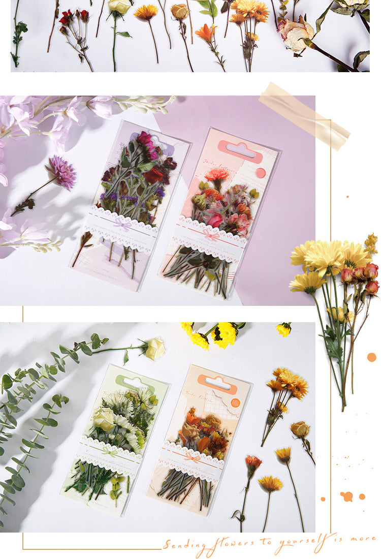 5Gentle Bliss Series Retro Plant Flower Stickers4