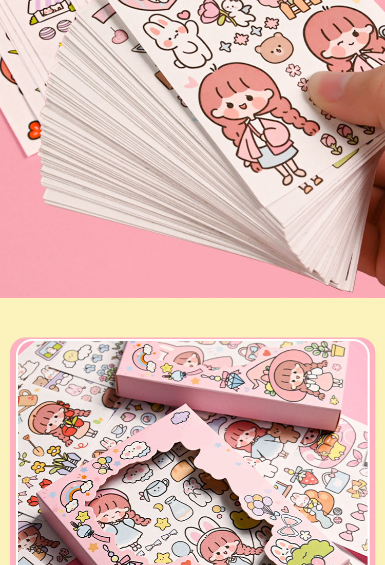 5Girl Cute Cartoon Washi Sticker -People, Rabbit8