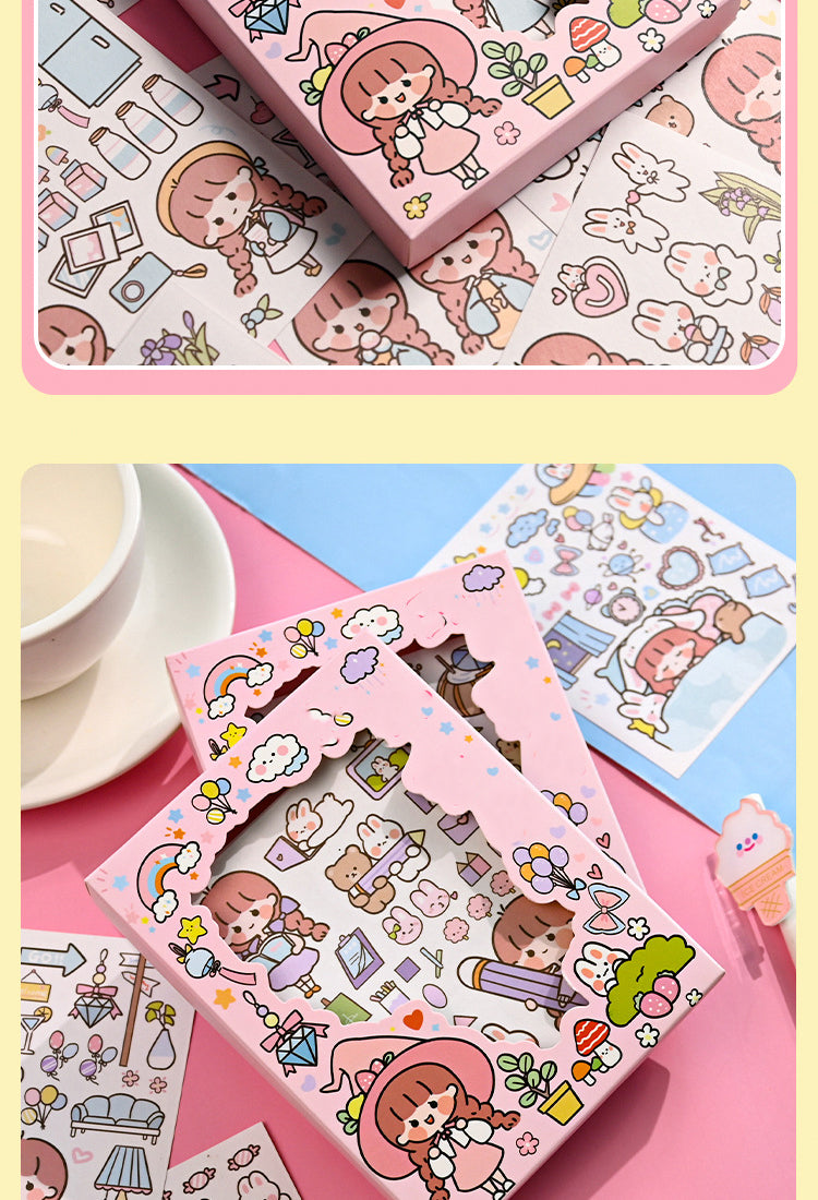 5Girl Cute Cartoon Washi Sticker -People, Rabbit9