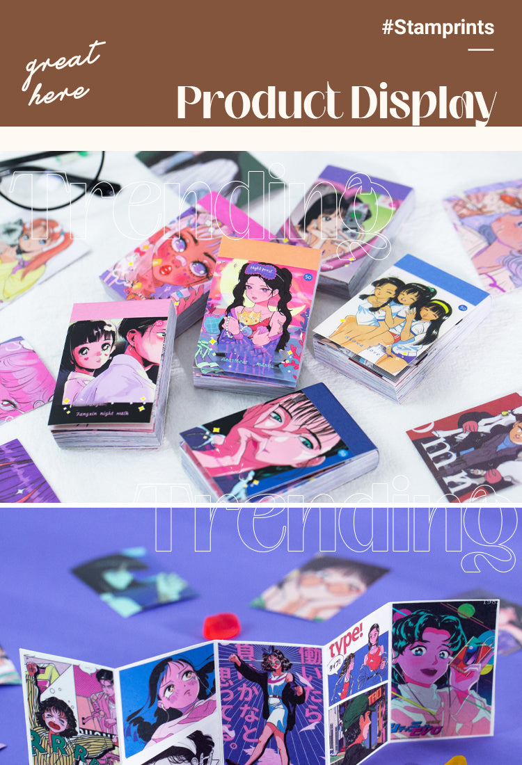 5Girl Japanese Anime People Style Washi Sticker Book1