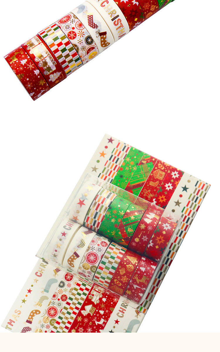 5Gold Foil Christmas Washi Tape Set - 12 Rolls3