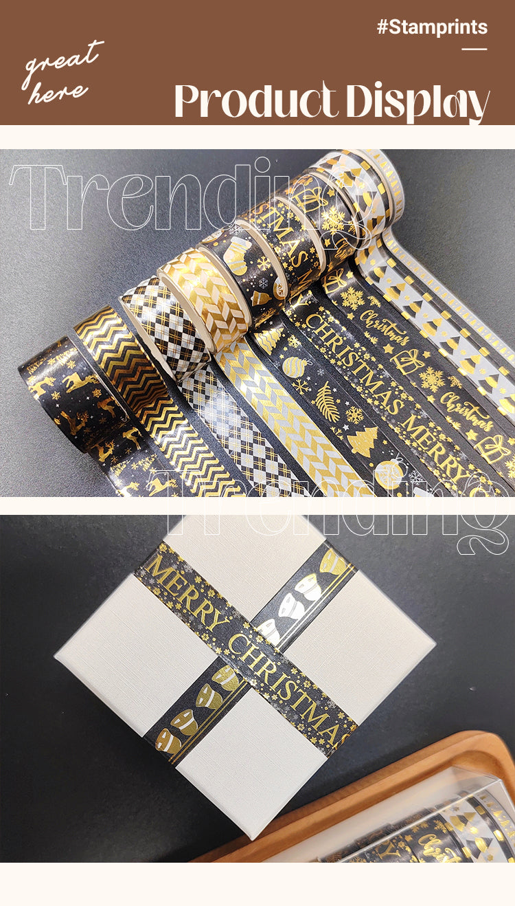 5Gold Foil Christmas Washi Tape Set (18 Rolls)1