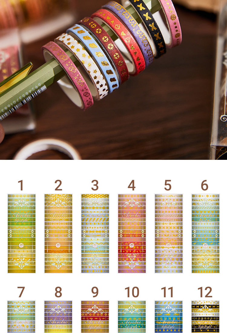 5Gold Foil Divider Washi Tape Set (20 Rolls)9