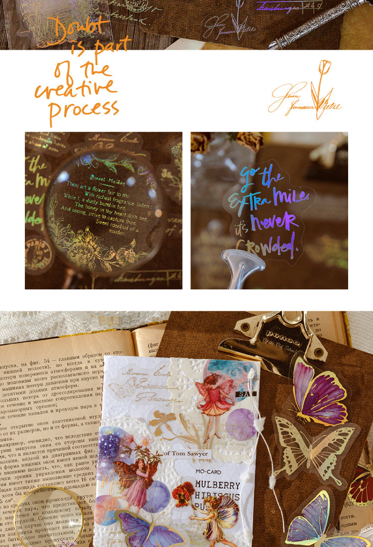 5Gold Foil PET Stickers - Flower Fairy, Words, Butterfly, Flower6