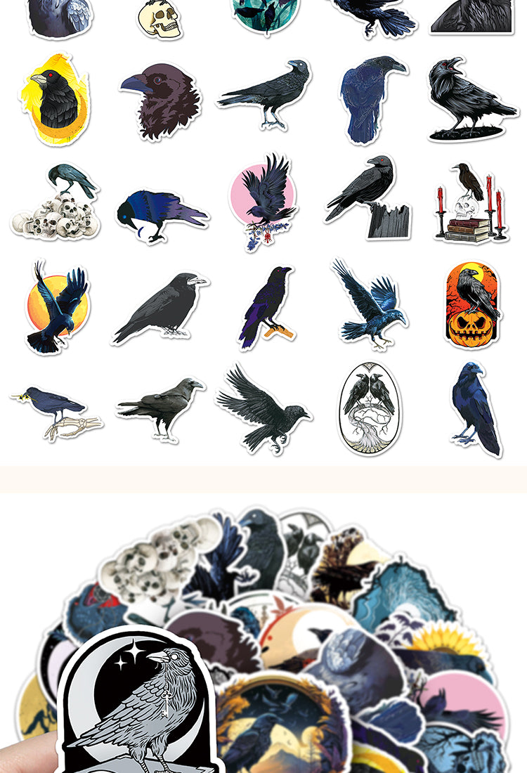 5Halloween Crow PVC Decorative Sticker2