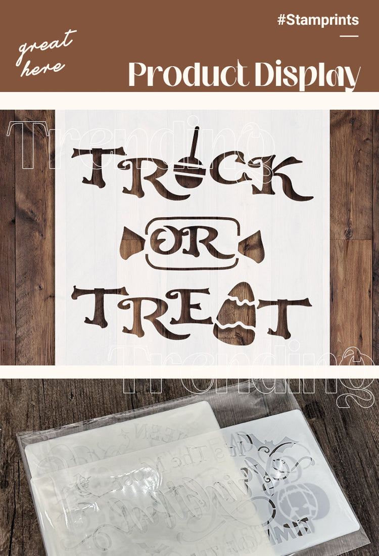 5Halloween Hollow Painting Stencil Set1