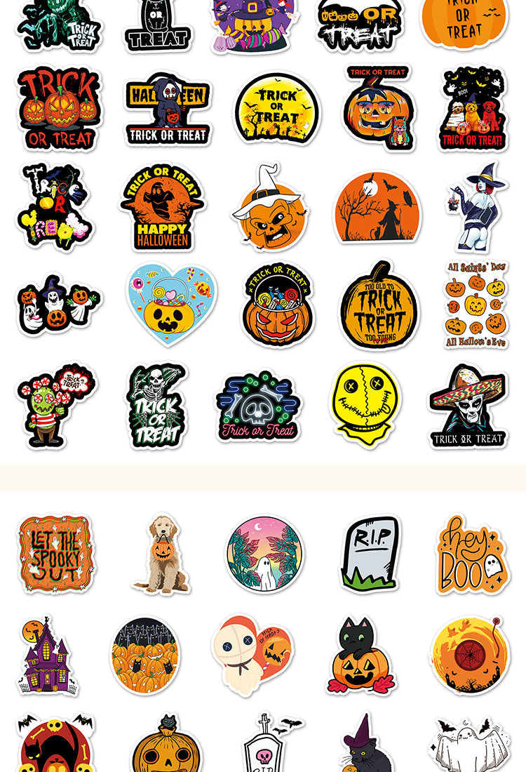 5Halloween Pumpkin PVC Sticker Set 100 PCS2