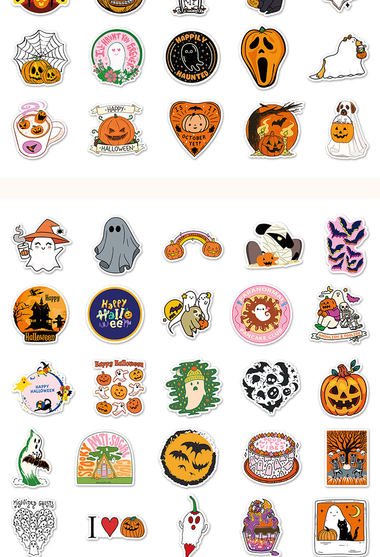 5Halloween Pumpkin PVC Sticker Set 100 PCS3