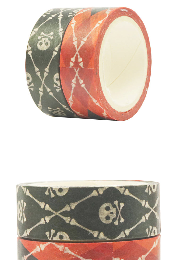 5Halloween Washi Tape Set with Skulls Dots Plaid4