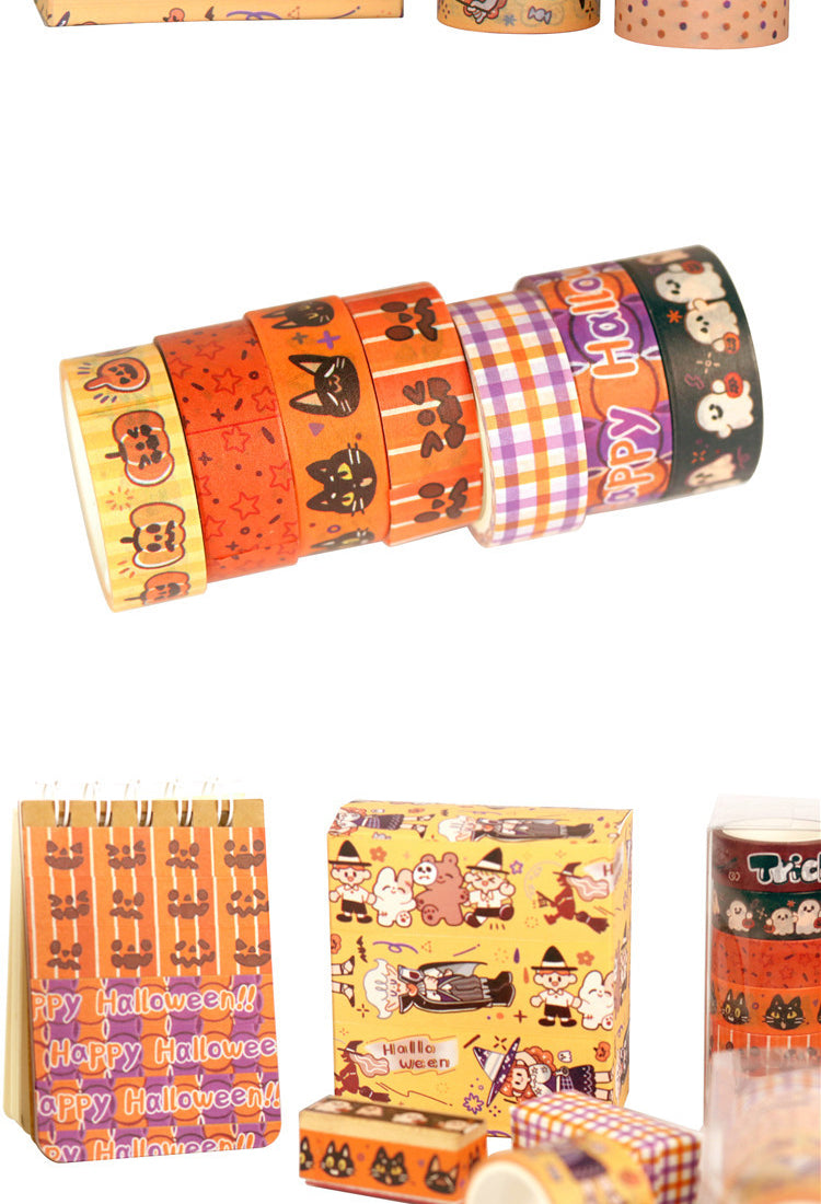 5Halloween Washi Tape Set with Text Cats Witches4