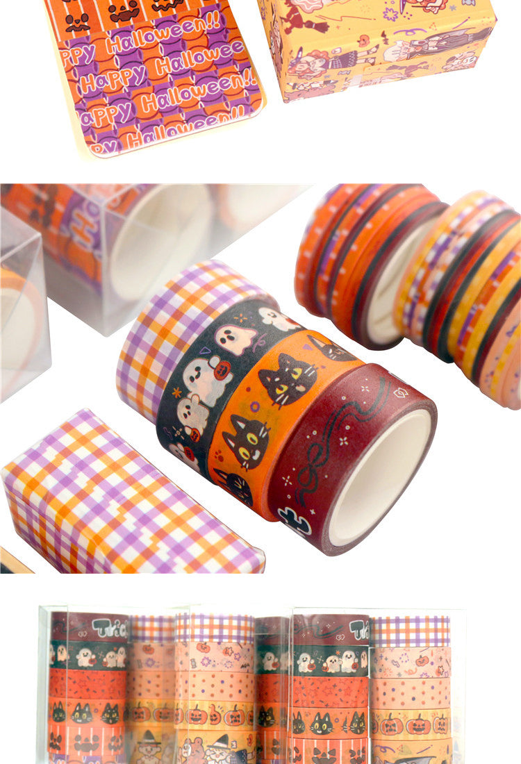 5Halloween Washi Tape Set with Text Cats Witches6