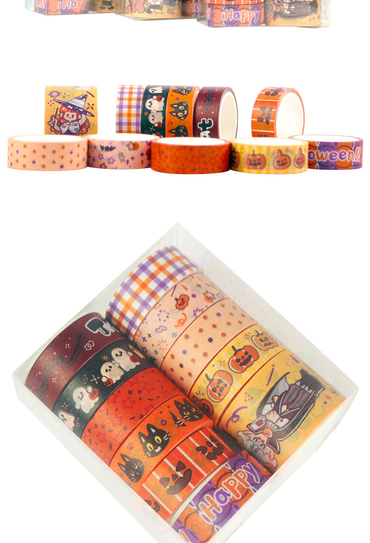 5Halloween Washi Tape Set with Text Cats Witches7