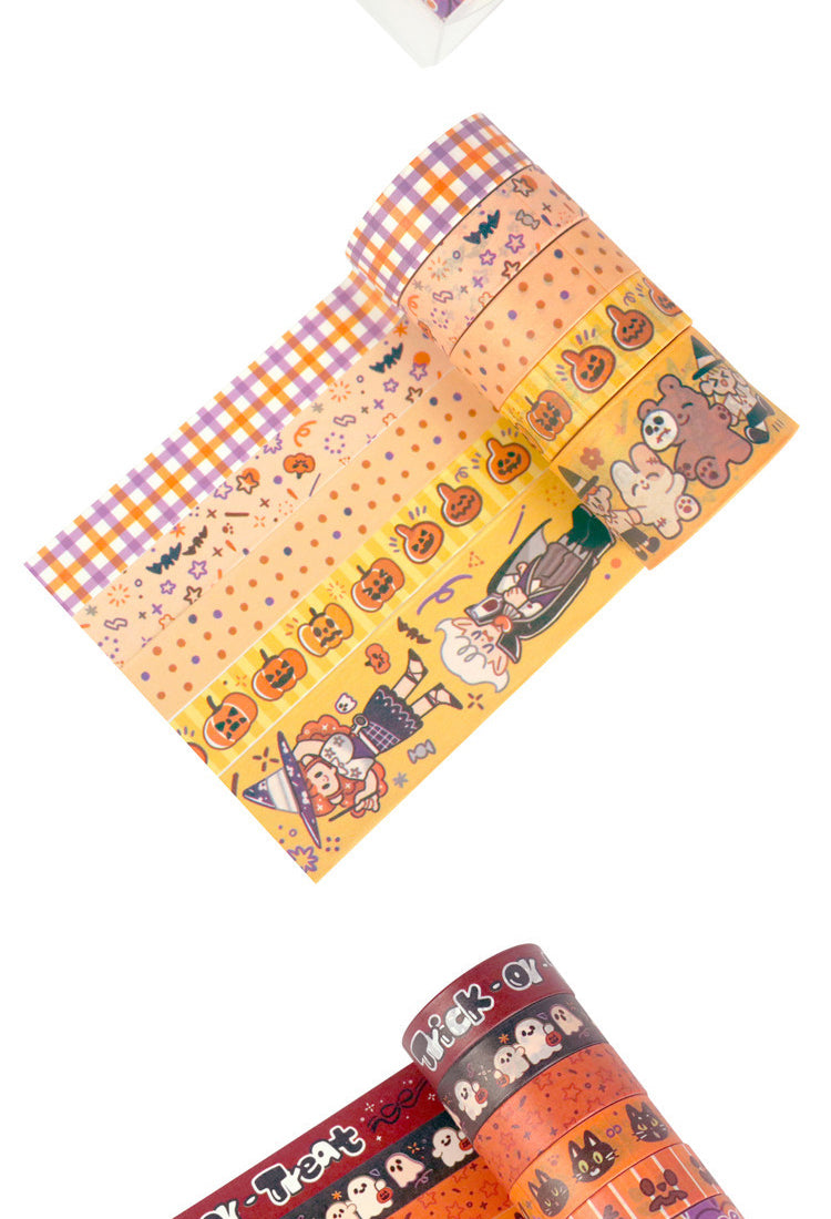 5Halloween Washi Tape Set with Text Cats Witches8