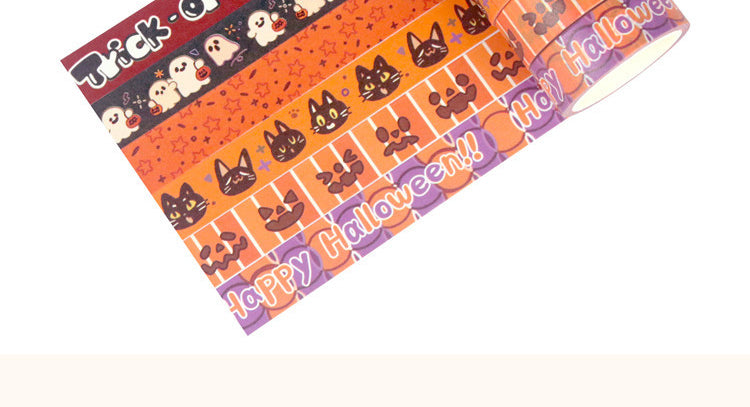 5Halloween Washi Tape Set with Text Cats Witches9
