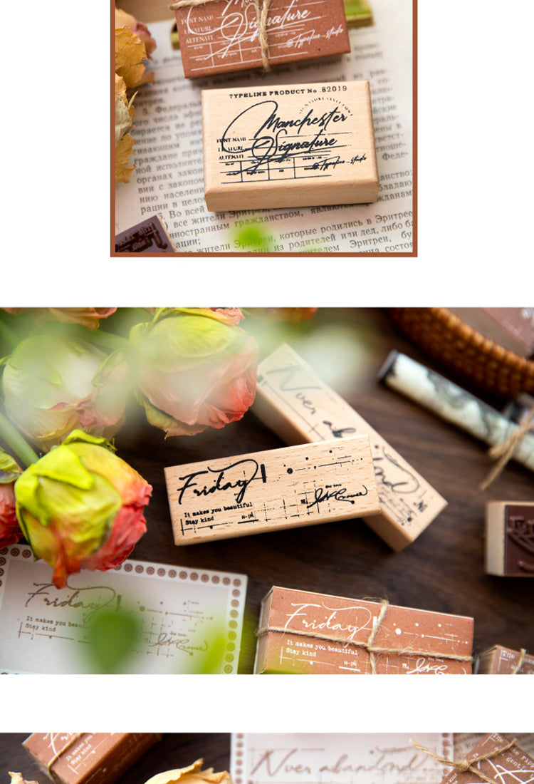 5Handwritten English Wooden Rubber Stamp3