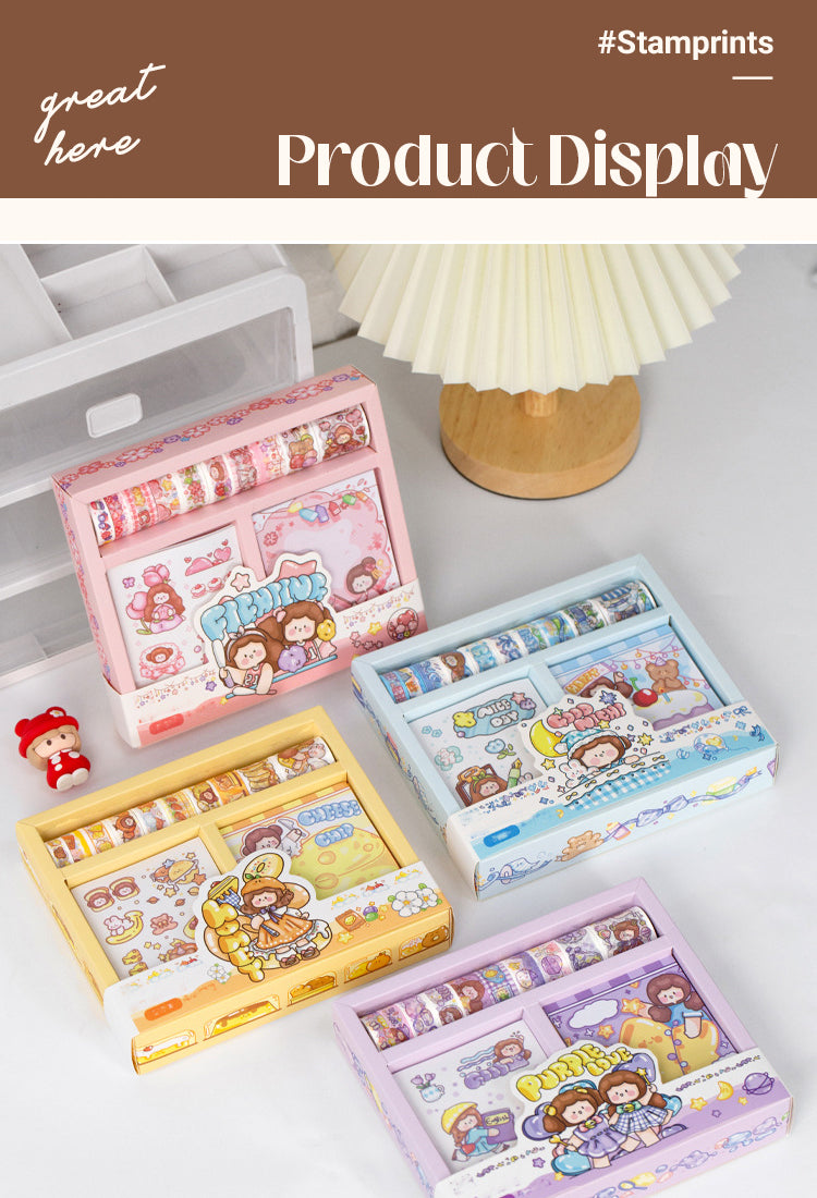 5Happy Childhood Cartoon Girl-themed Scrapbook Kit1