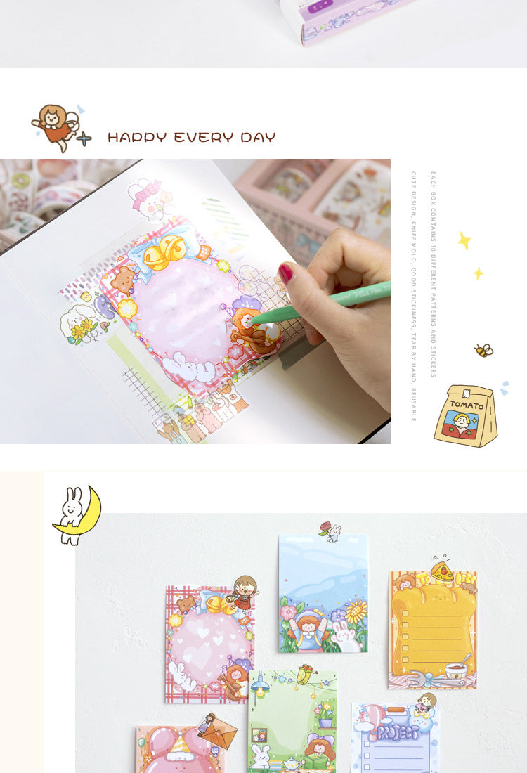 5Happy Childhood Cartoon Girl-themed Scrapbook Kit2