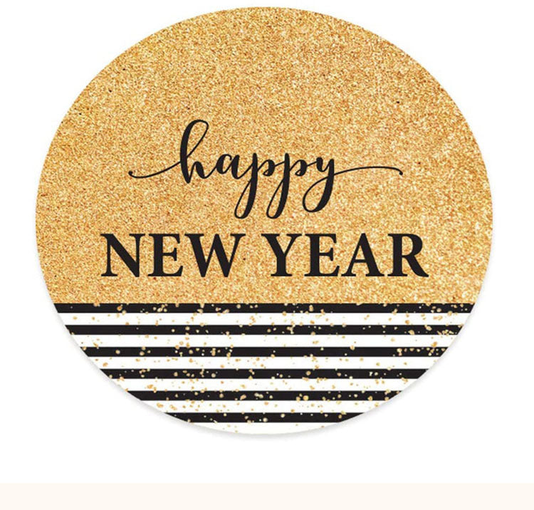 5Happy New Year Golden Gift Tag Seal Sticker2