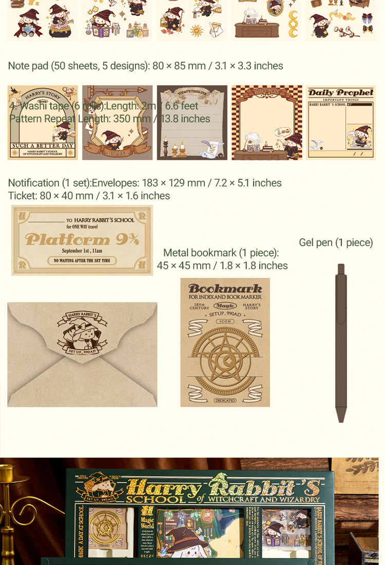 5Harry Rabbit's School of Wizardry Gift Box Journal Set4