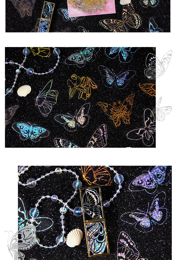 5Holographic PET Stickers - Flower, Lace, Animal, Window, Moon, Butterfly11