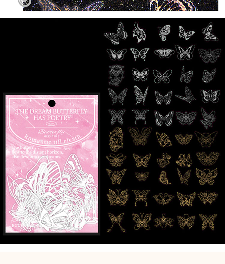 5Holographic PET Stickers - Flower, Lace, Animal, Window, Moon, Butterfly12